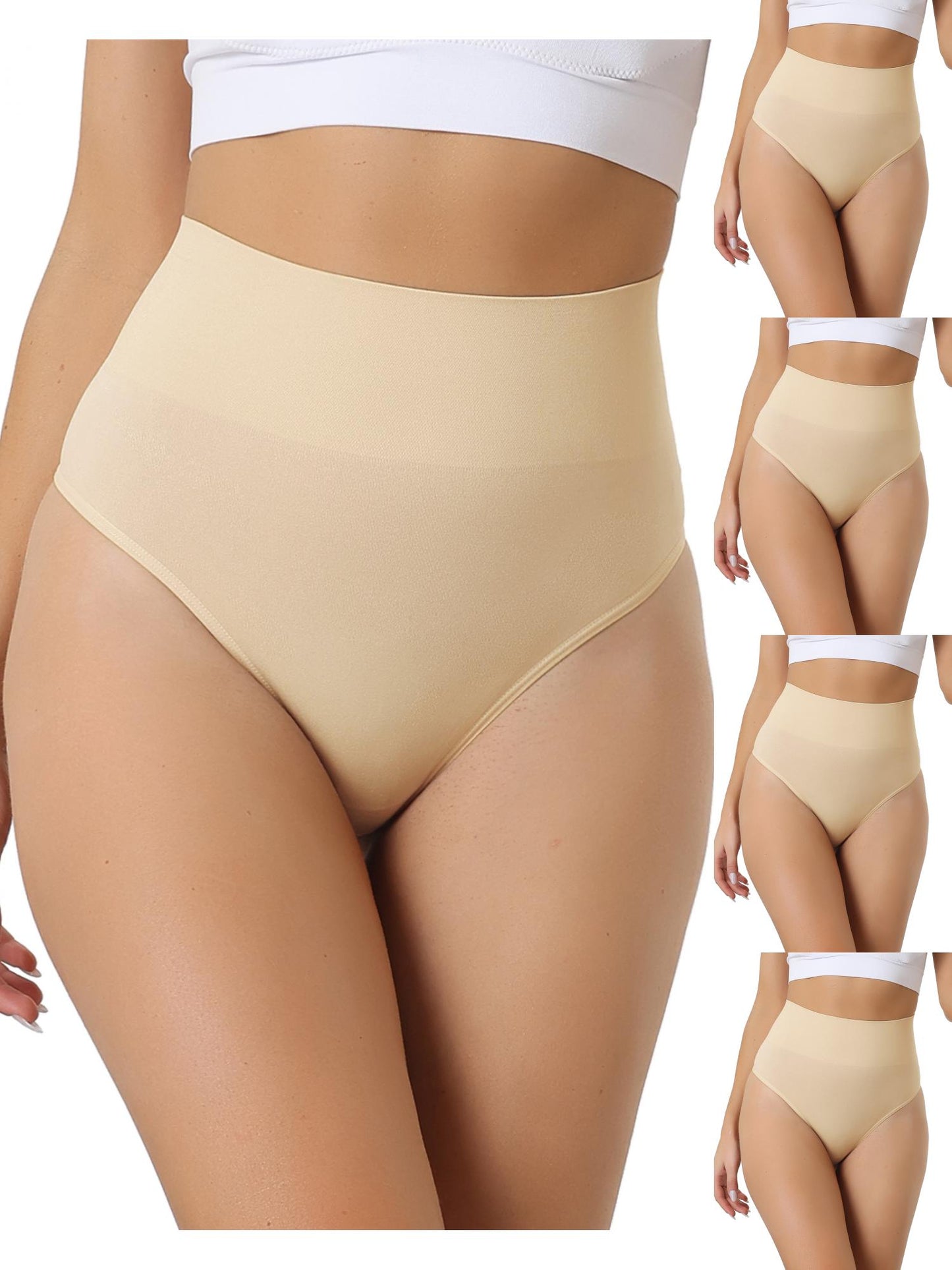 [PACK SALES] Women's 5 Pieces High-Waisted Briefs Invisible Thong Stretchy Underwear