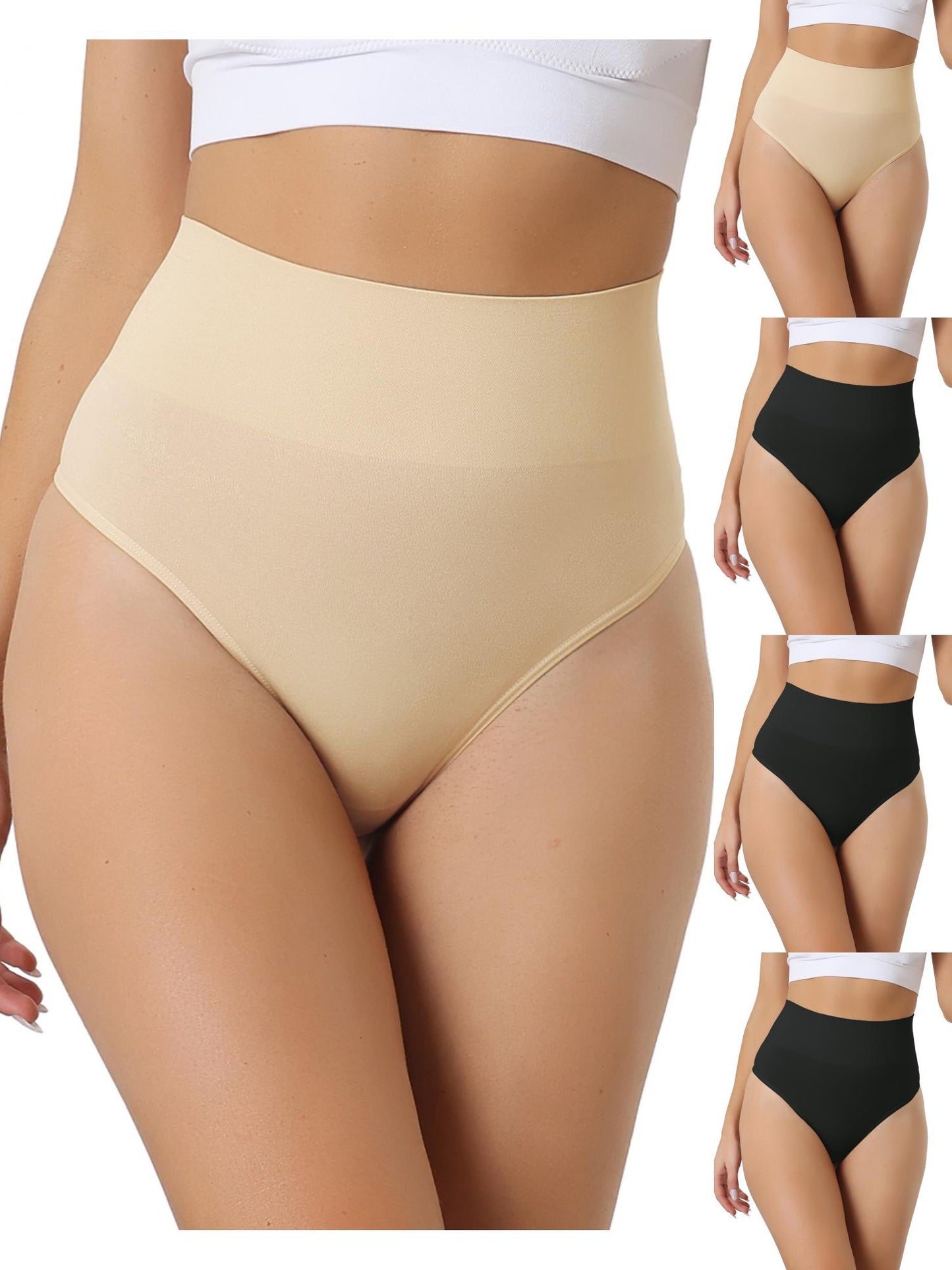 [PACK SALES] Women's 5 Pieces High-Waisted Briefs Invisible Thong Stretchy Underwear