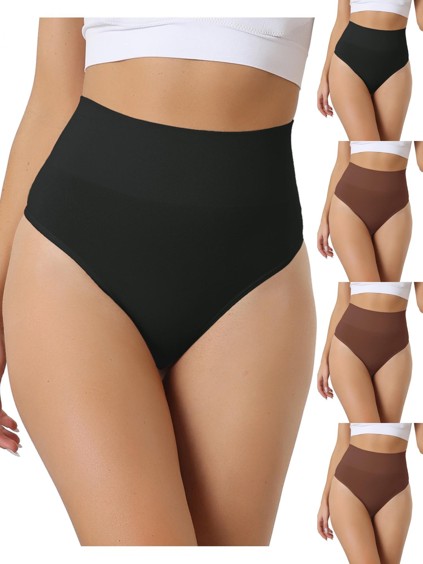 [PACK SALES] Women's 5 Pieces High-Waisted Briefs Invisible Thong Stretchy Underwear