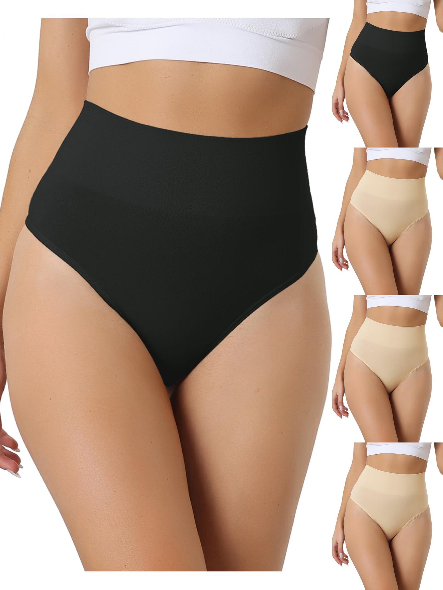 [PACK SALES] Women's 5 Pieces High-Waisted Briefs Invisible Thong Stretchy Underwear