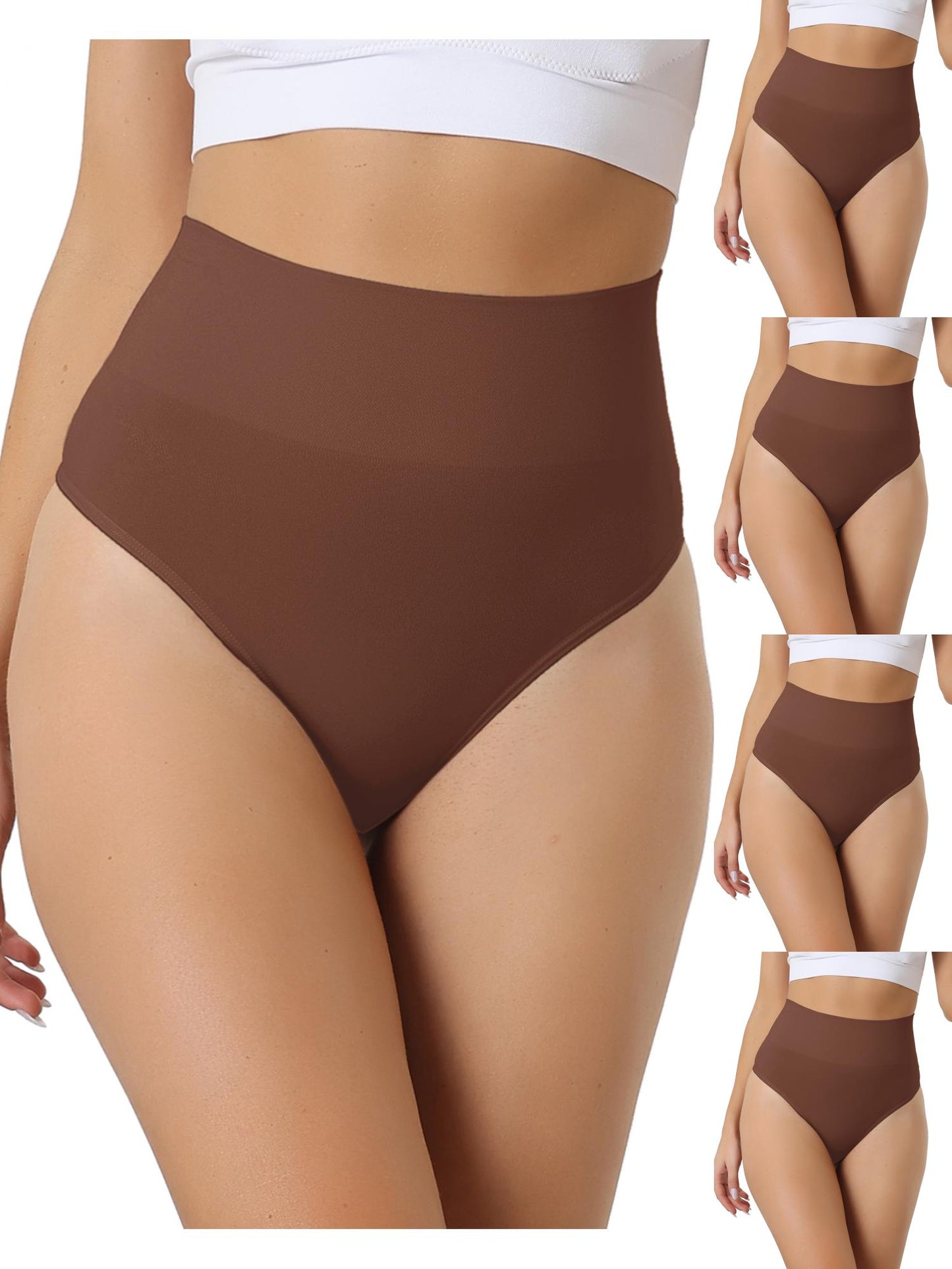 [PACK SALES] Women's 5 Pieces High-Waisted Briefs Invisible Thong Stretchy Underwear