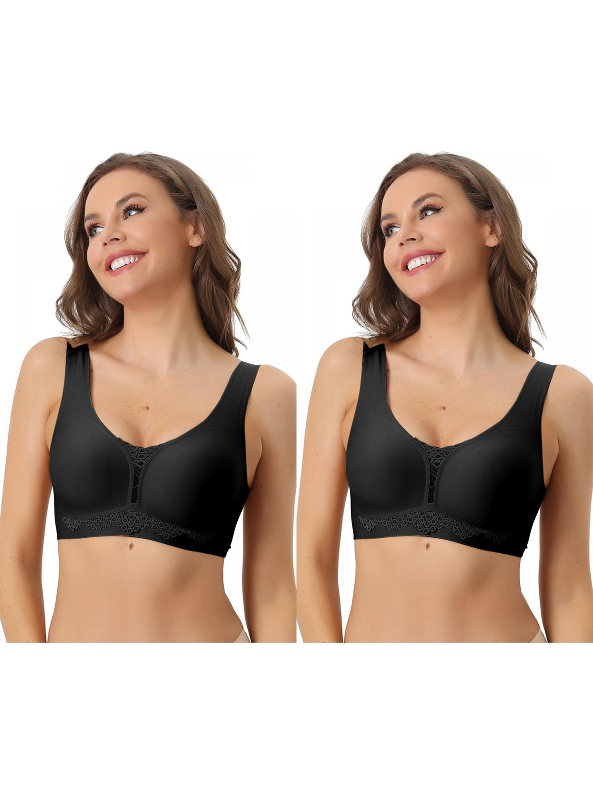 [PACK SALES] Women's 2 Pieces Wirefree Sports Bra Workout Exercise Bralettes