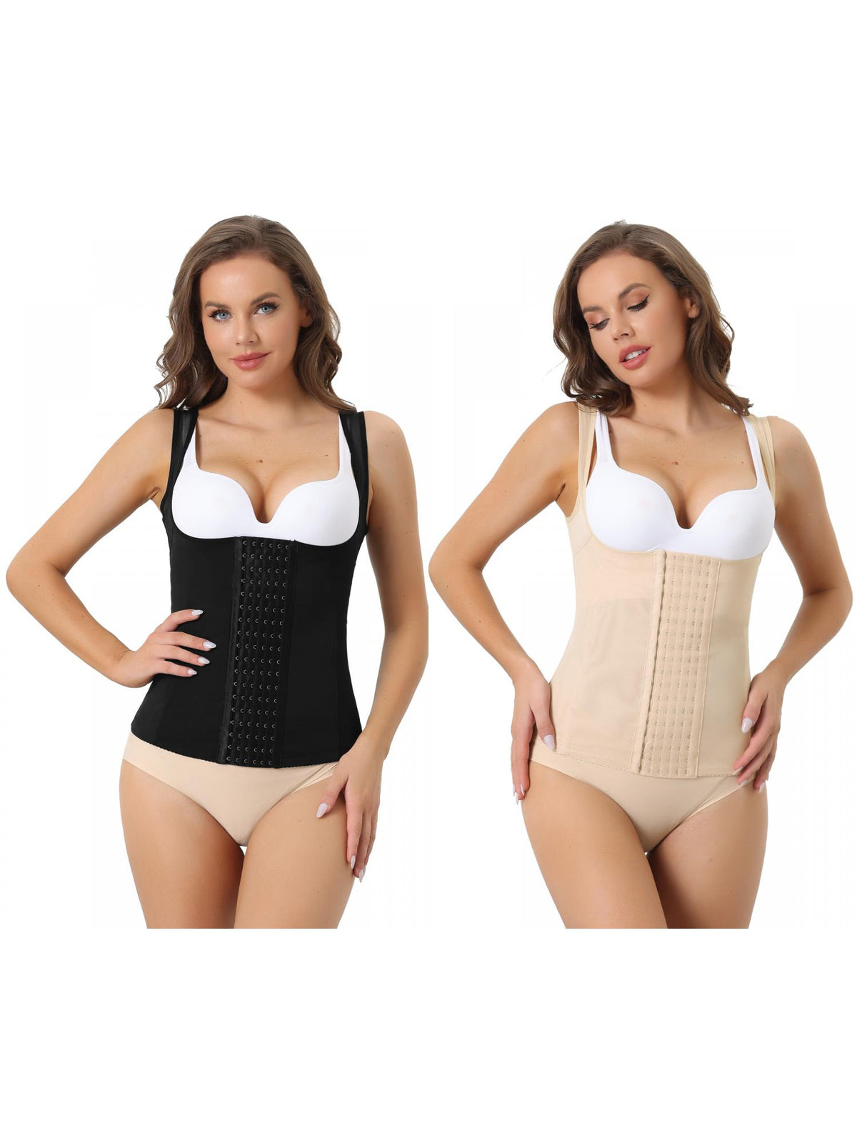 [PACK SALES] Women 2 Pieces Waist Corset Shapewear Push-Up Sleeveless Breathable Tank Top