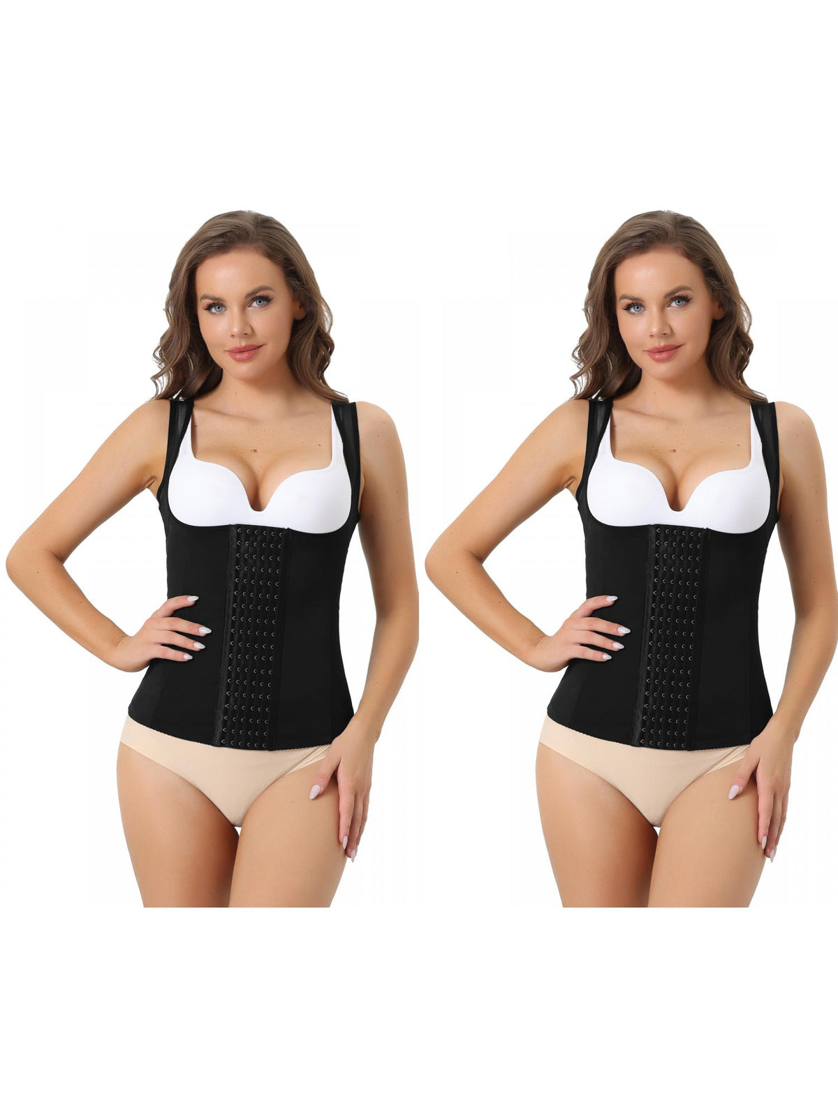 [PACK SALES] Women 2 Pieces Waist Corset Shapewear Push-Up Sleeveless Breathable Tank Top