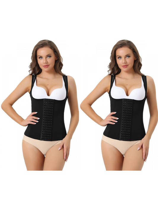 [PACK SALES] Women 2 Pieces Waist Corset Shapewear Push-Up Sleeveless Breathable Tank Top