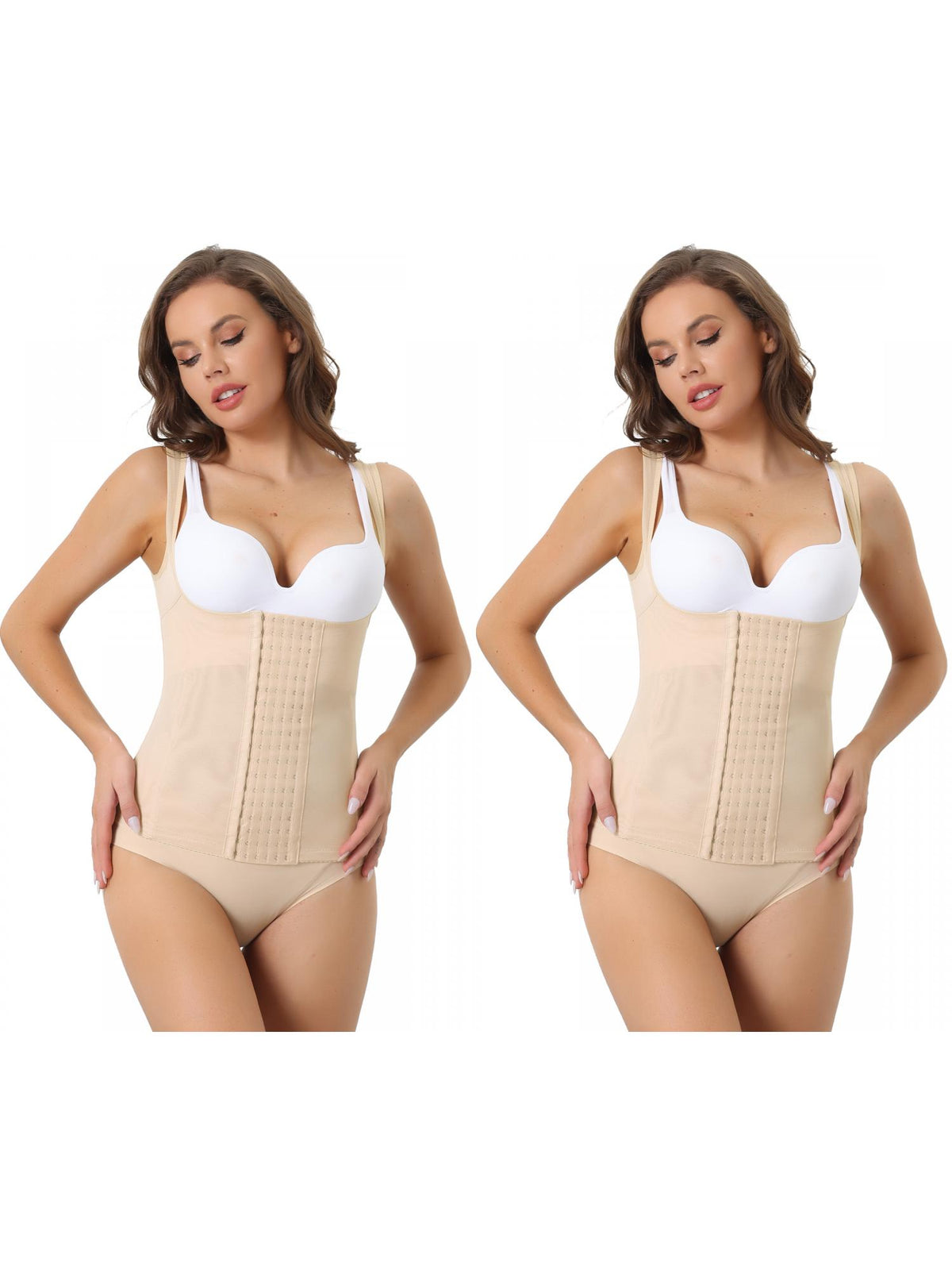 [PACK SALES] Women 2 Pieces Waist Corset Shapewear Push-Up Sleeveless Breathable Tank Top