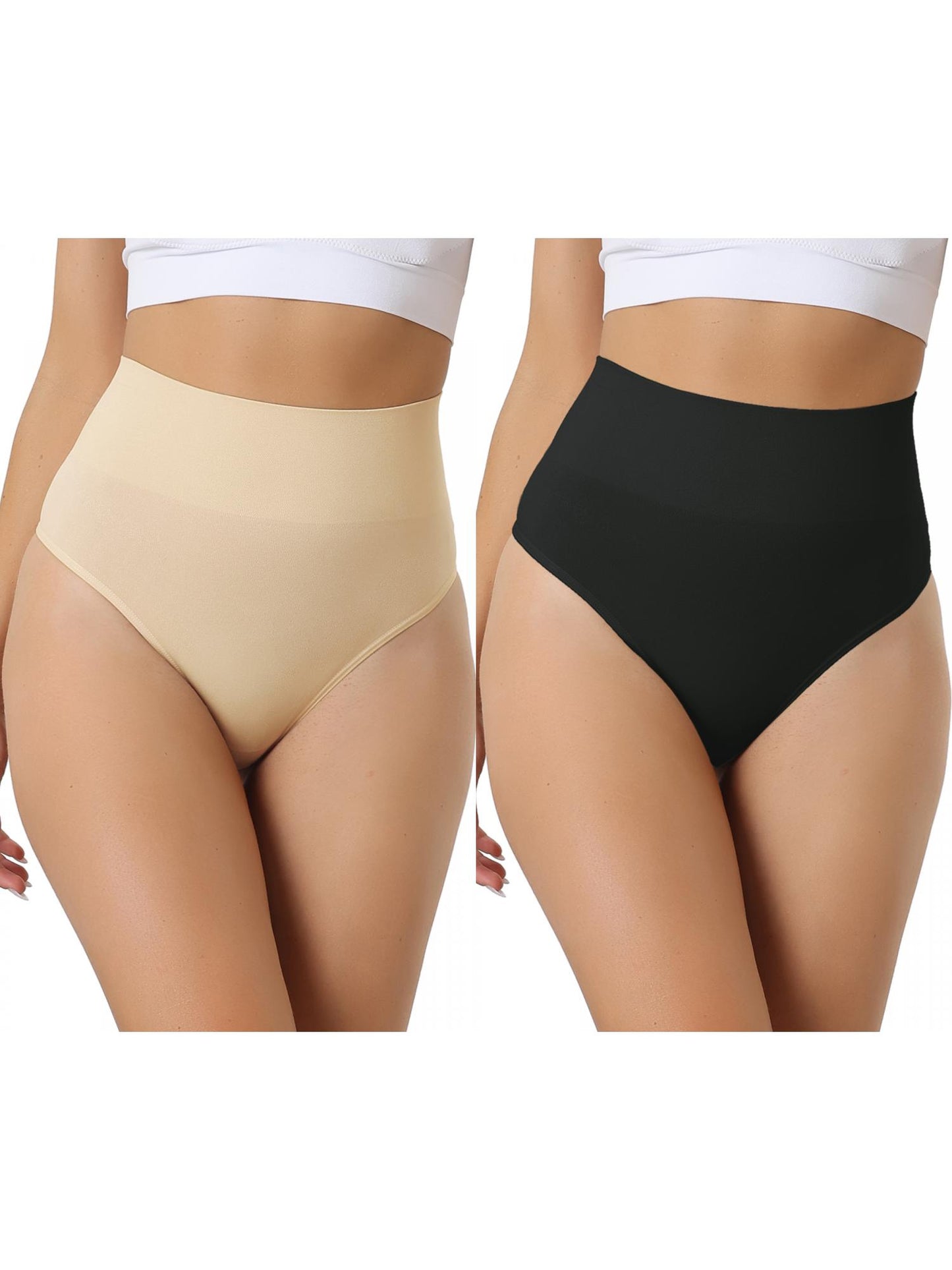 [PACK SALES] Women's 2 Pieces High-Waisted Briefs Thong Stretchy Knickers Underwear