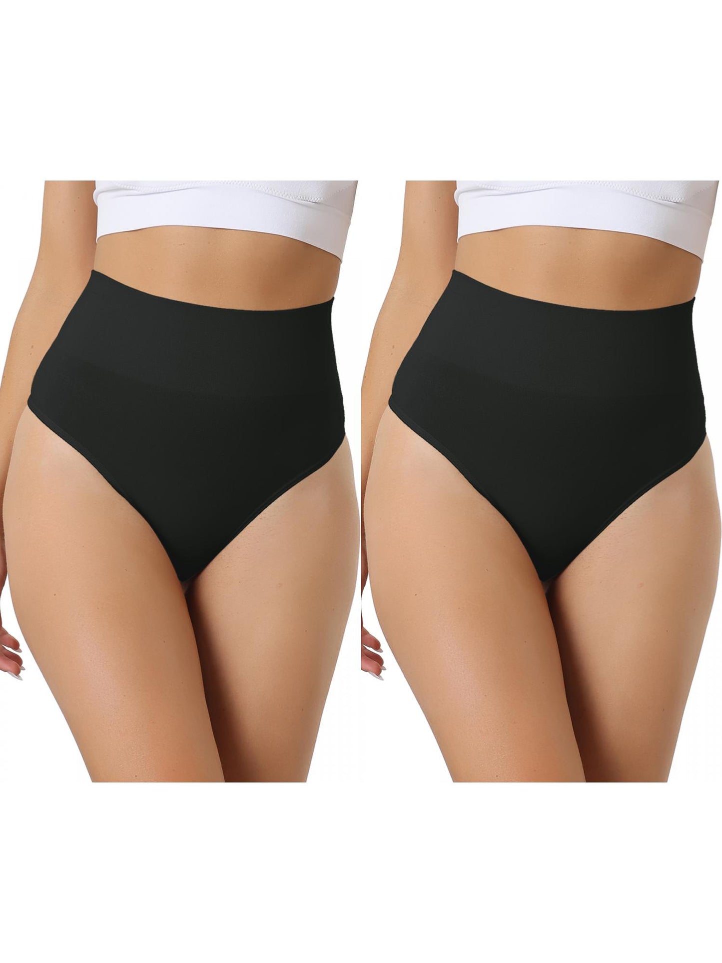 [PACK SALES] Women's 2 Pieces High-Waisted Briefs Thong Stretchy Knickers Underwear
