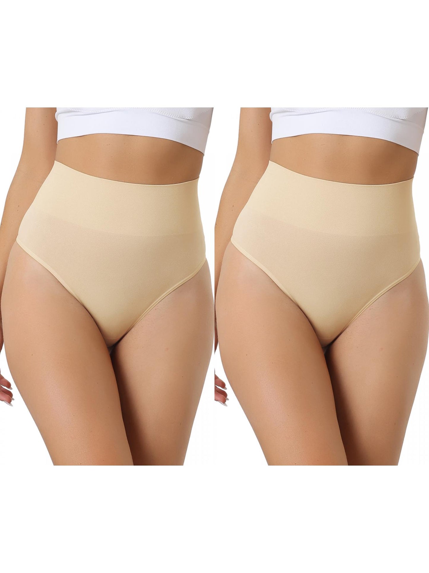 [PACK SALES] Women's 2 Pieces High-Waisted Briefs Thong Stretchy Knickers Underwear