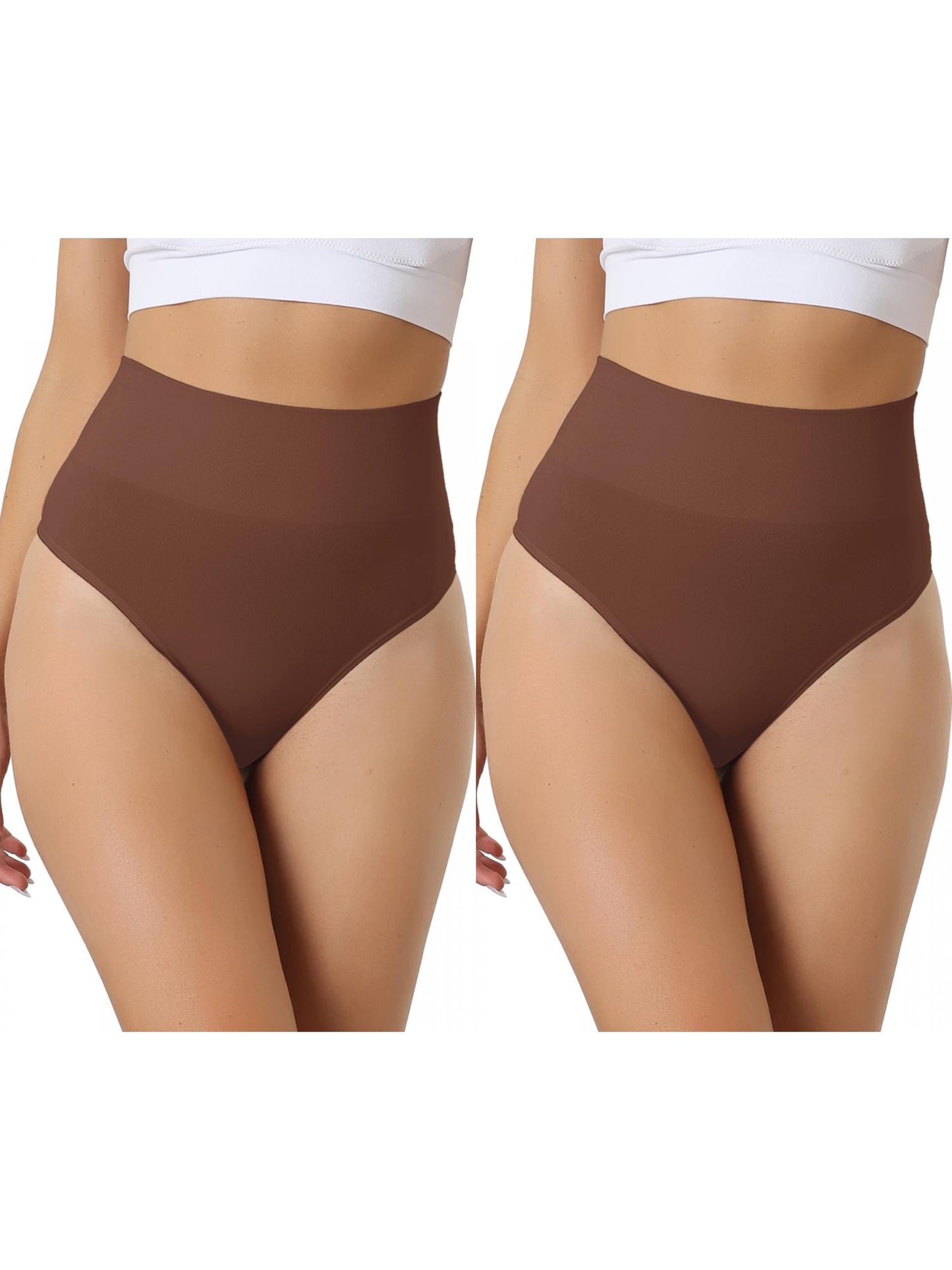 [PACK SALES] Women's 2 Pieces High-Waisted Briefs Thong Stretchy Knickers Underwear