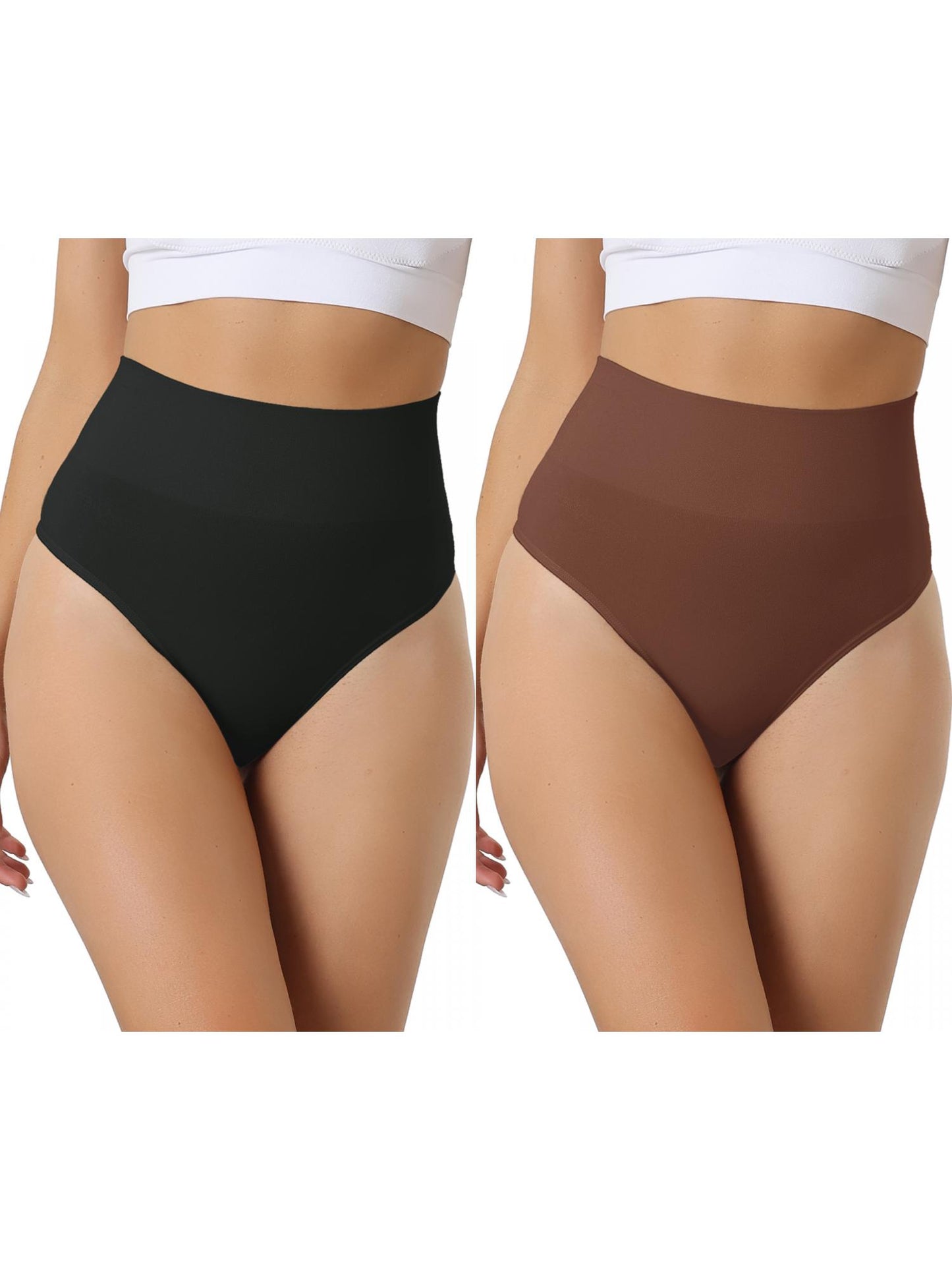 [PACK SALES] Women's 2 Pieces High-Waisted Briefs Thong Stretchy Knickers Underwear