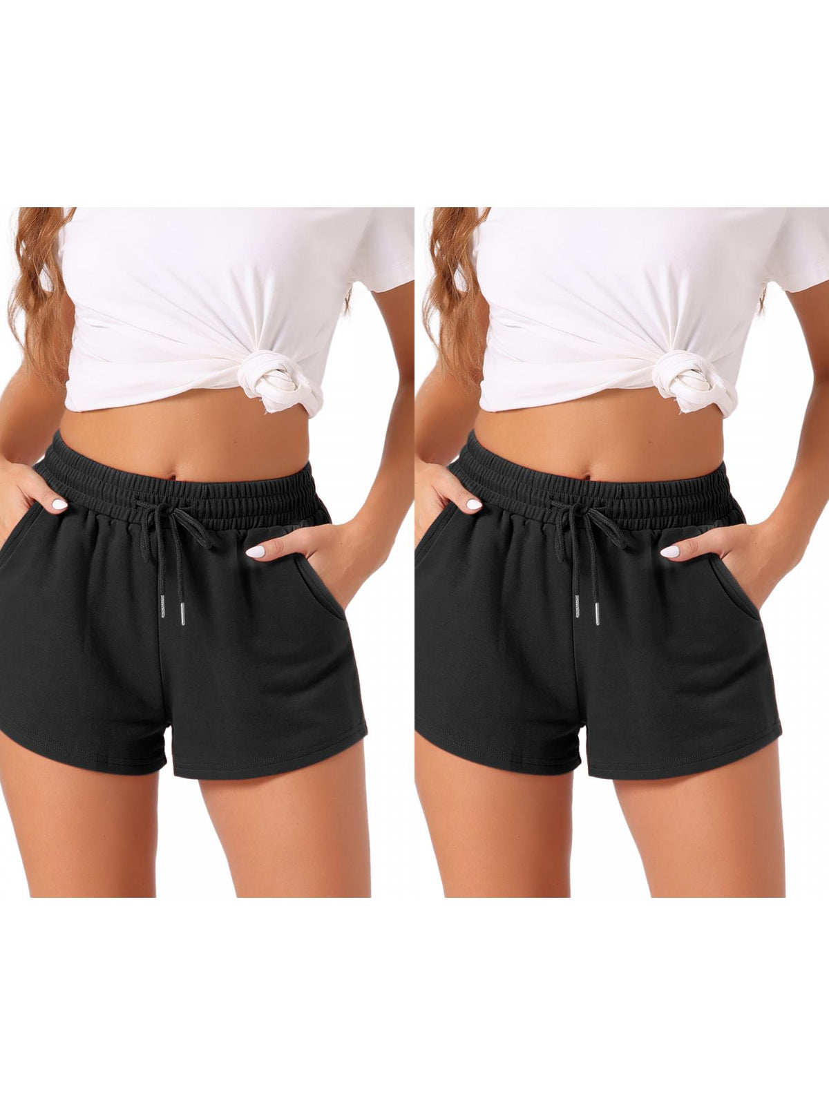 [PACK SALES] Women's 2 Pieces Pajama Shorts with Pockets Stretch Drawstring Sleep Bottom