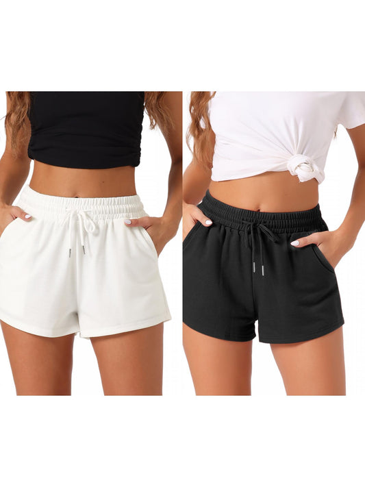 [PACK SALES] Women's 2 Pieces Pajama Shorts with Pockets Stretch Drawstring Sleep Bottom
