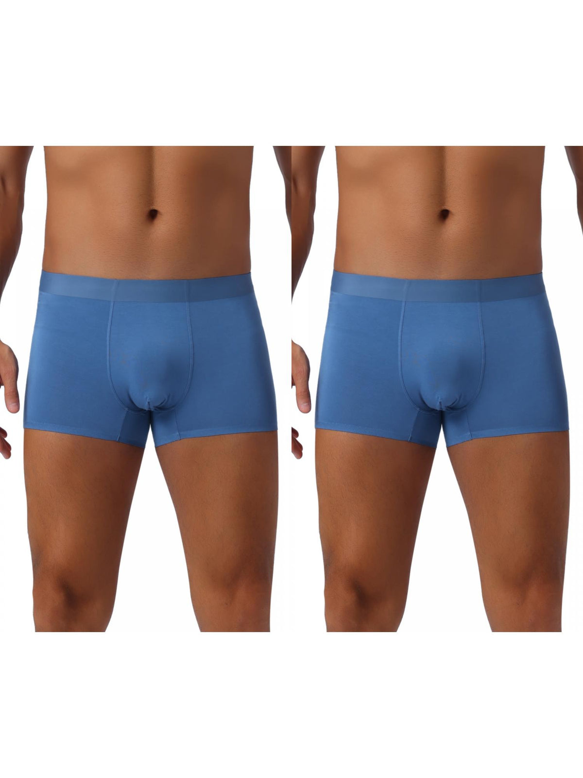 [PACK SALES] Men's 2 Pieces Elastic Waist Solid Color Regular Fit Basic Boxer Briefs
