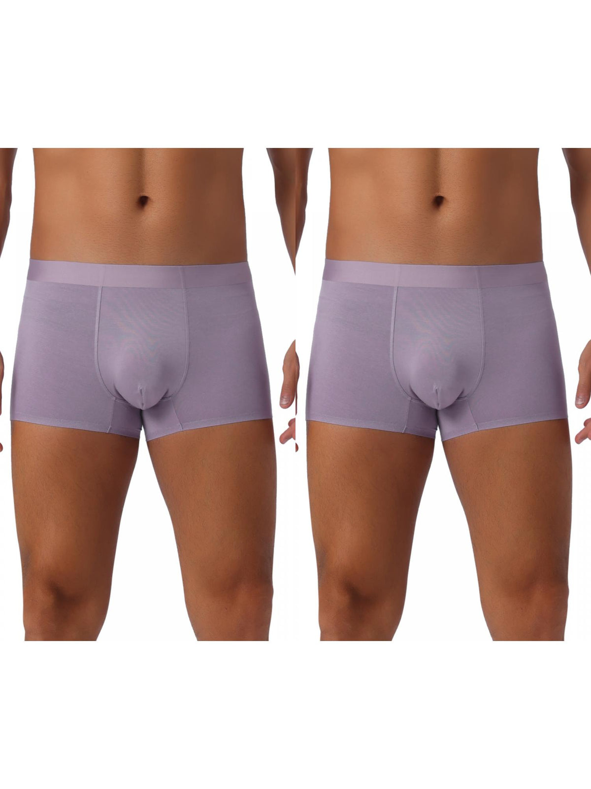 [PACK SALES] Men's 2 Pieces Elastic Waist Solid Color Regular Fit Basic Boxer Briefs