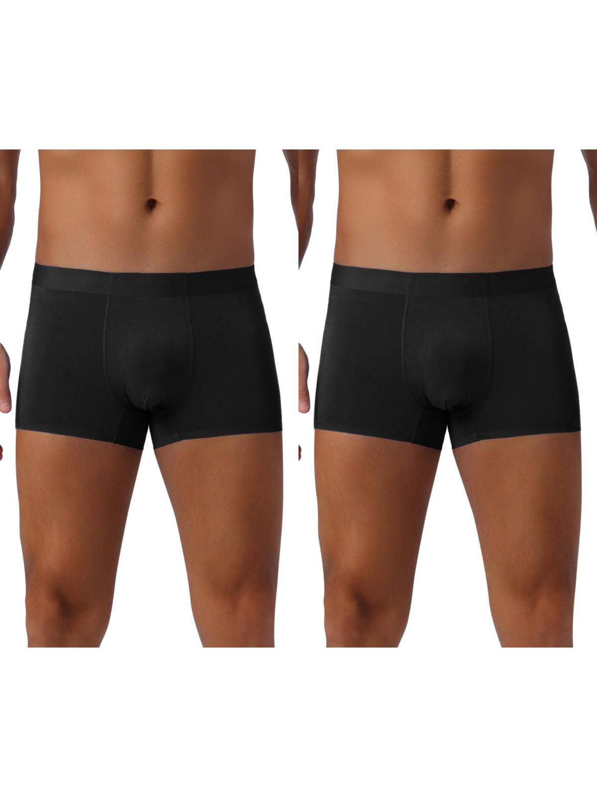 [PACK SALES] Men's 2 Pieces Elastic Waist Solid Color Regular Fit Basic Boxer Briefs