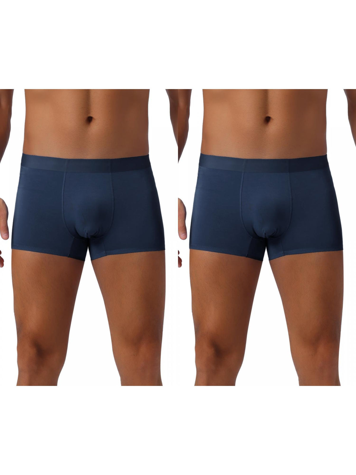 [PACK SALES] Men's 2 Pieces Elastic Waist Solid Color Regular Fit Basic Boxer Briefs