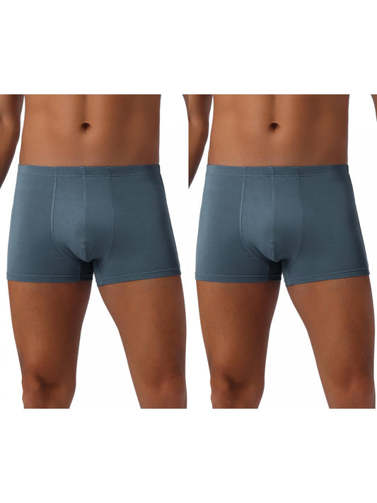[PACK SALES] Men's 2 Pieces Underwear Regular Fit Solid Color Basic Boxer Briefs