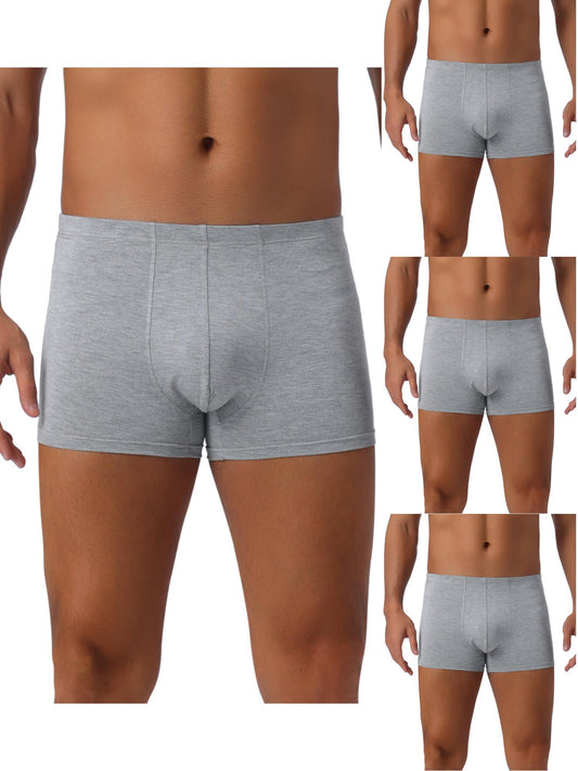 [PACK SALES] Men's 4 Pieces Underwear Regular Fit Solid Color Basic Boxer Brief