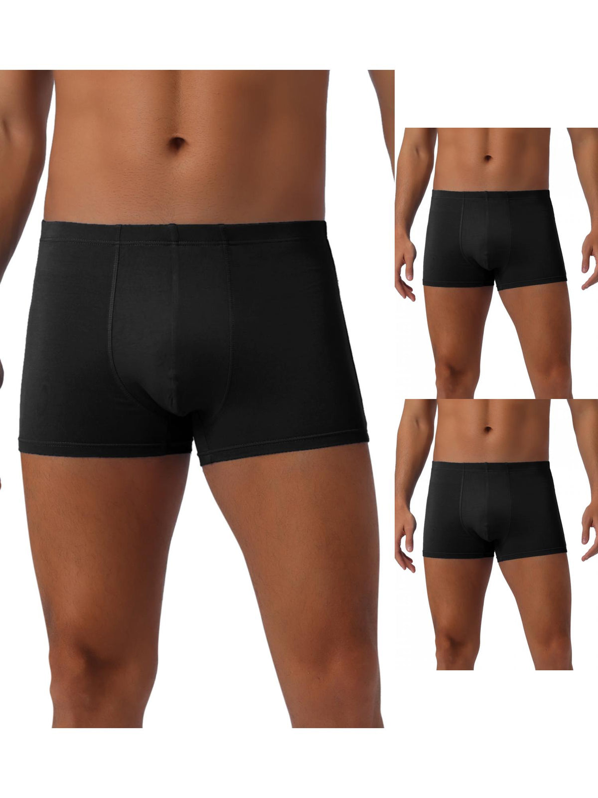 [PACK SALES] Men's 3 Pieces Underwear Regular Fit Solid Color Basic Boxer Briefs