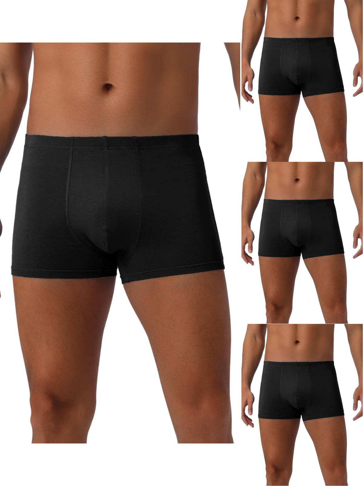 [PACK SALES] Men's 4 Pieces Underwear Regular Fit Solid Color Basic Boxer Brief