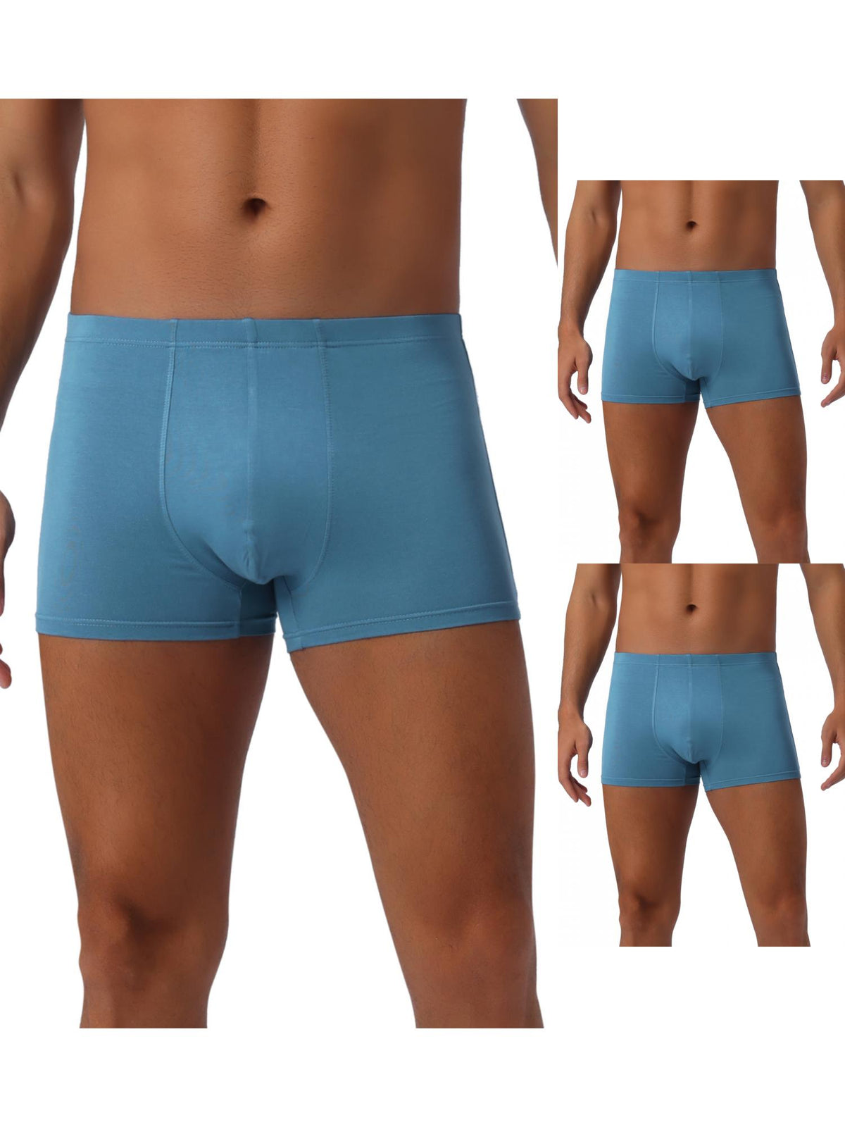 [PACK SALES] Men's 3 Pieces Underwear Regular Fit Solid Color Basic Boxer Briefs