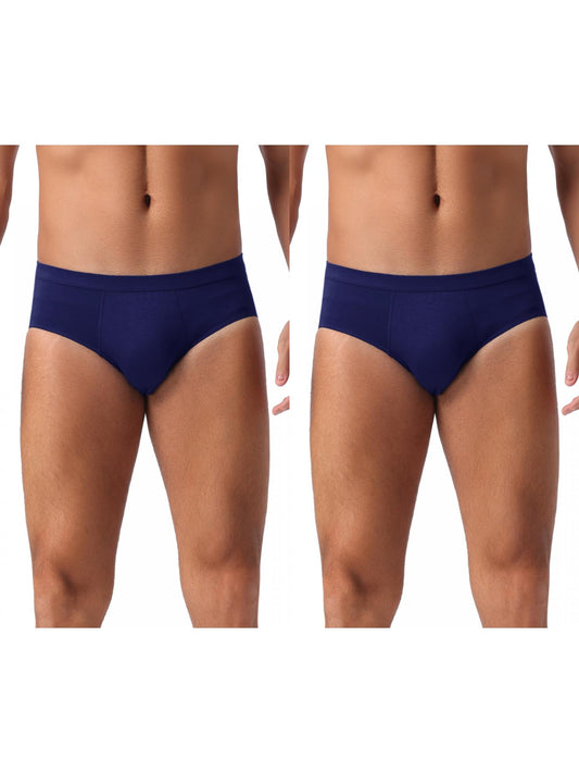 [PACK SALES] Men's 2 Pieces Underwear Solid Color Elastic Waist Briefs