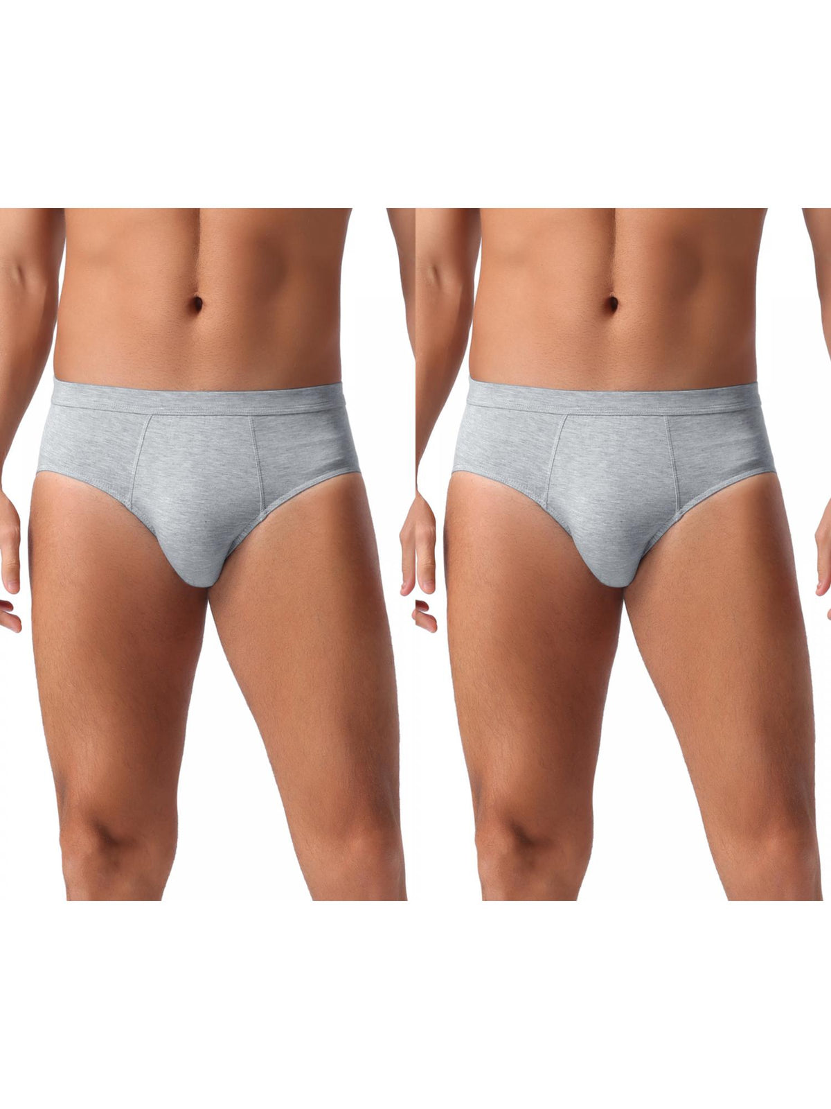 [PACK SALES] Men's 2 Pieces Underwear Solid Color Elastic Waist Briefs