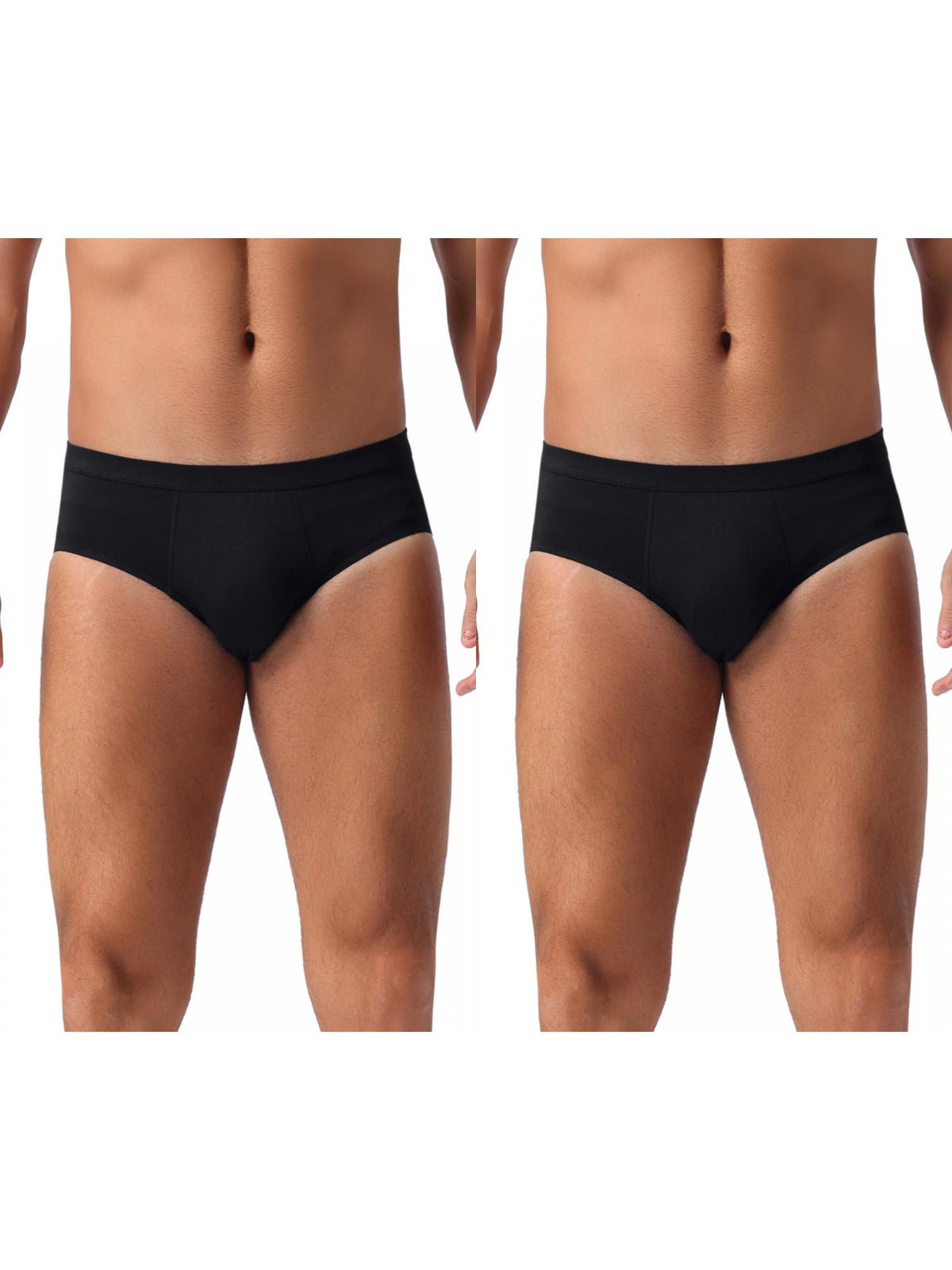 [PACK SALES] Men's 2 Pieces Underwear Solid Color Elastic Waist Briefs