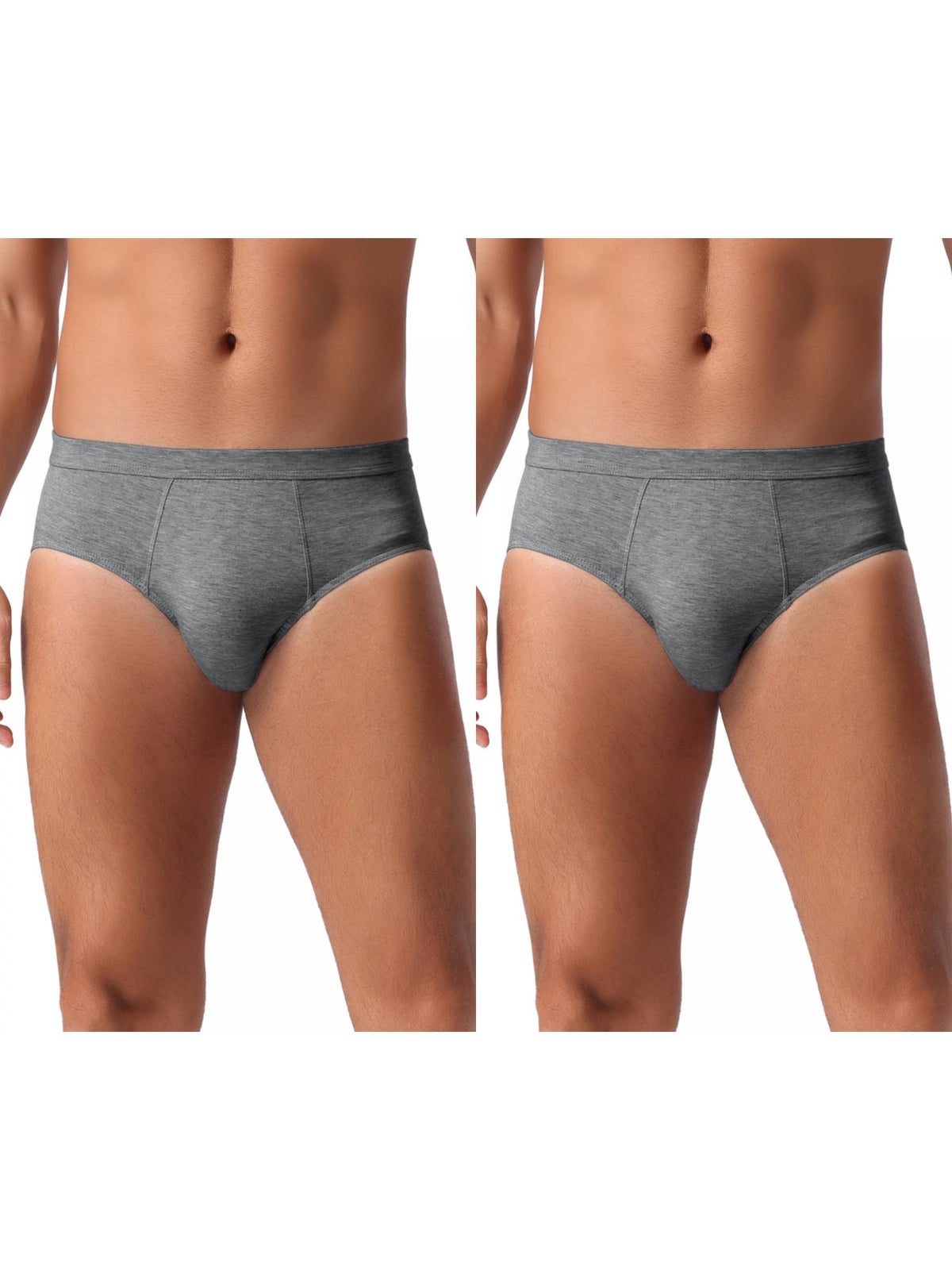 [PACK SALES] Men's 2 Pieces Underwear Solid Color Elastic Waist Briefs