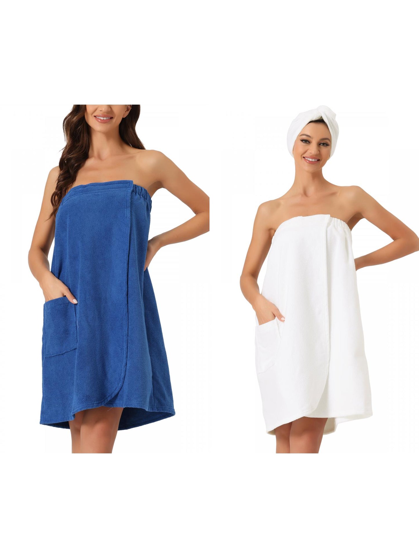 [PACK SALES] Women's 2 Sets Spa Towel Wrap Robe Bath Towel with Shower Cap