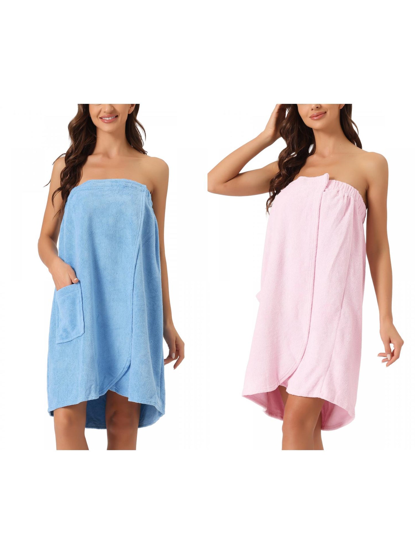 [PACK SALES] Women's 2 Sets Spa Towel Wrap Robe Bath Towel with Shower Cap